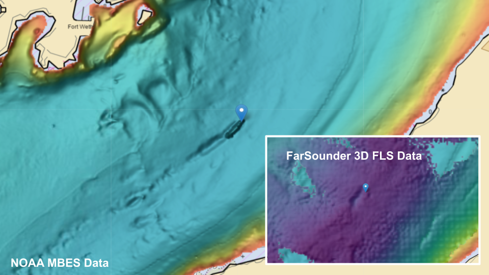 Zoomed in on bathymetric layers new Cape Fear